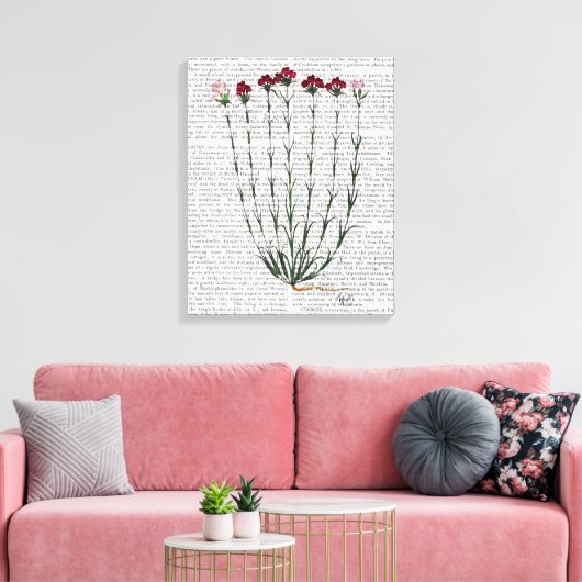 Italiaanse anjer 4 canvas afdruk (Insitu (Woonkamer))