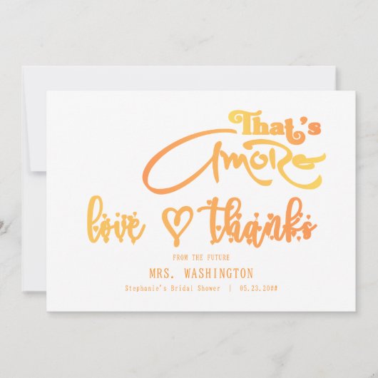 Italiaanse Aperol Cocktail Dat is Liefde Bruidsfee Bedankkaart (Voorkant)