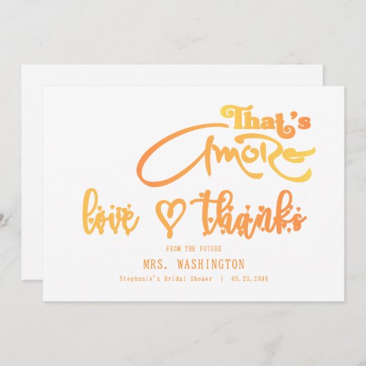 Italiaanse Aperol Cocktail Dat is Liefde Bruidsfee Bedankkaart (Voorkant / Achterkant)