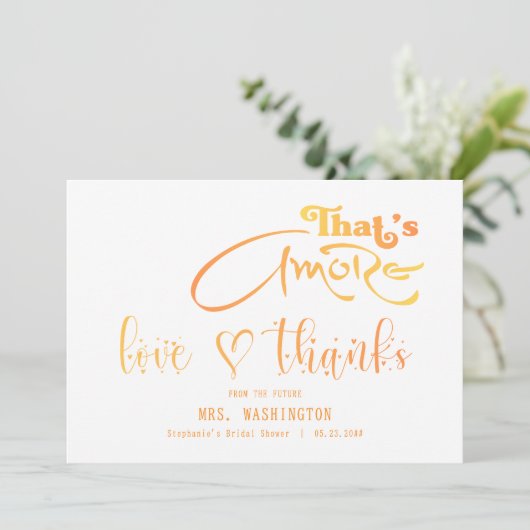 Italiaanse Aperol Cocktail Dat is Liefde Bruiloftf Bedankkaart (Staand voorkant)