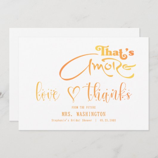 Italiaanse Aperol Cocktail Dat is Liefde Bruiloftf Bedankkaart (Voorkant / Achterkant)