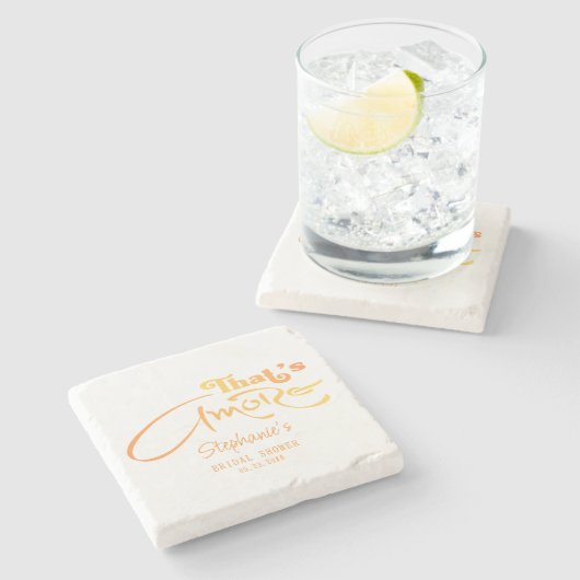 Italiaanse Aperol Cocktail Dat is Liefde Bruiloftf Stenen Onderzetter (Zijkant)