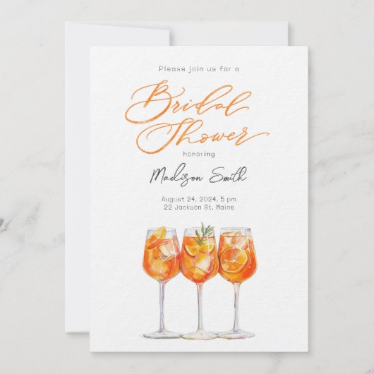 Italiaanse Aperol Spritz Bridal Shower Kaart (Voorkant)