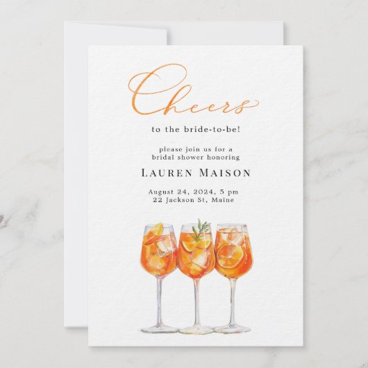 Italiaanse Aperol Spritz Bridal Shower Kaart (Voorkant)