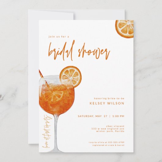 Italiaanse Aperol Spritz Bridal Shower Kaart (Voorkant)