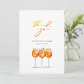 Italiaanse Aperol Spritz Bruidsfeest Bedankkaart (Staand voorkant)