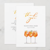 Italiaanse Aperol Spritz Bruidsfeest Bedankkaart (Voorkant / Achterkant)