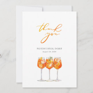Italiaanse Aperol Spritz Bruidsfeest Bedankkaart