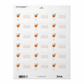 Italiaanse Aperol Spritz retouradreslabels Etiket (Full Sheet)