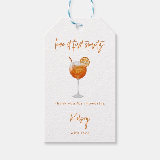 Italiaanse Aperol Spritz Vrijgezellenfeest Favor T Cadeaulabel (Voorkant)