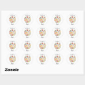 Italiaanse Aquarel Rustieke Bruiloft Ronde Sticker (Vel)