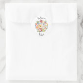 Italiaanse Aquarel Rustieke Bruiloft Ronde Sticker (Tas)
