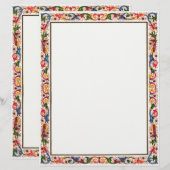 Italiaanse Arabesque Floral Wedding Invite Sjabloo (Voorkant / Achterkant)