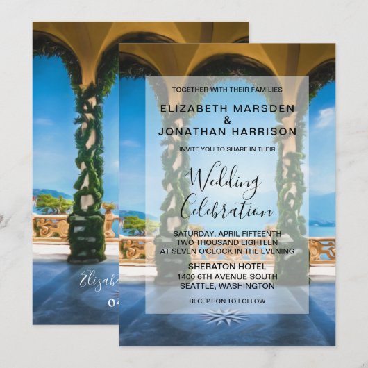 Italiaanse Arches legant plechtige uitnodiging tot (Voorkant / Achterkant)