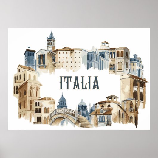 Italiaanse architectuur poster (Voorkant)