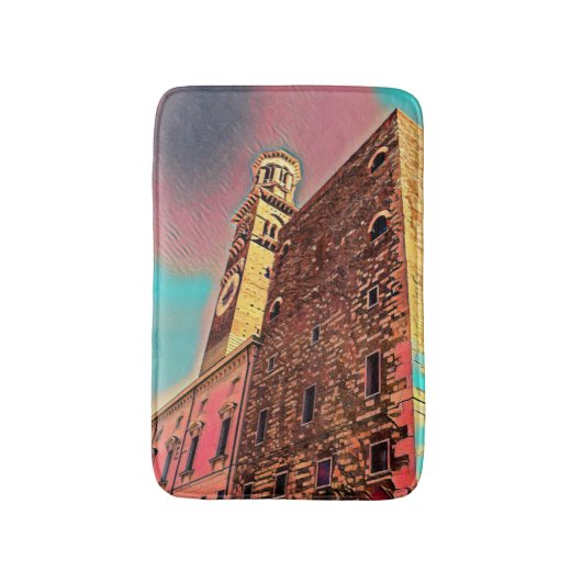 Italiaanse architectuurschilderij badmat (Voorkant Verticaal)