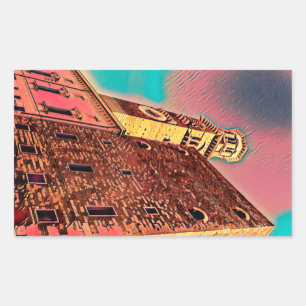Italiaanse architectuurschilderij rechthoekige sticker