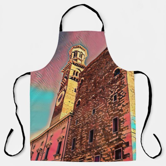 Italiaanse architectuurschilderij schort (Voorkant)