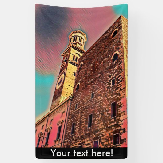 Italiaanse architectuurschilderij spandoek (Verticaal)