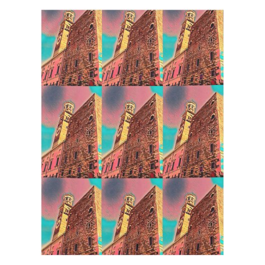 Italiaanse architectuurschilderij tafelkleed (Voorkant)