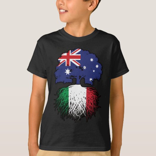 Italiaanse Australische Australische ringbandvlag T-shirt (Voorkant)