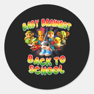 Italiaanse Baby Brainrot Terug naar school voor Gr Ronde Sticker