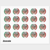 Italiaanse baby's eerste kerstfeest ronde sticker (Vel)
