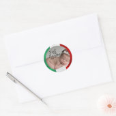 Italiaanse baby's eerste kerstfeest ronde sticker (Envelop)