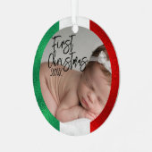 Italiaanse Baby's Eerste Kerstmis Metalen Ornament (Voorkant links)