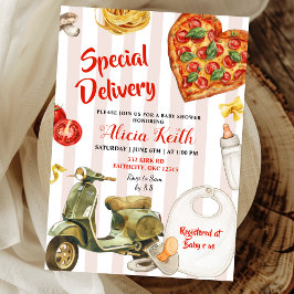 Italiaanse babyshower pizza speciale bezorging kaart