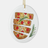 Italiaanse bakkerij Focaccia Olive Oil Bread Tomat Keramisch Ornament (Rechts)