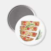 Italiaanse bakkerij Focaccia Olive Oil Bread Tomat Magneet (Voorkant / Achterkant)