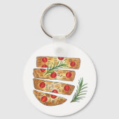 Italiaanse bakkerij Focaccia Olive Oil Bread Tomat Sleutelhanger (Voorkant)