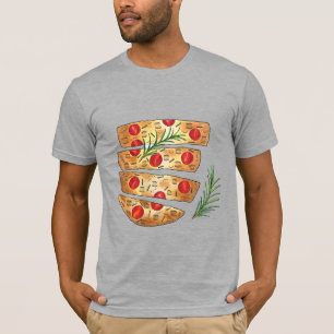 Italiaanse bakkerij Focaccia Olive Oil Bread Tomat T-shirt