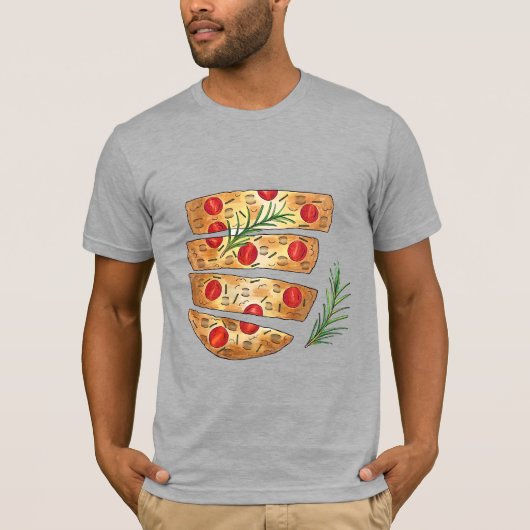 Italiaanse bakkerij Focaccia Olive Oil Bread Tomat T-shirt (Voorkant)