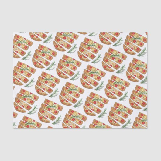 Italiaanse bakkerij Focaccia Olive Oil Bread Tomat Tissuepapier (Voorkant)