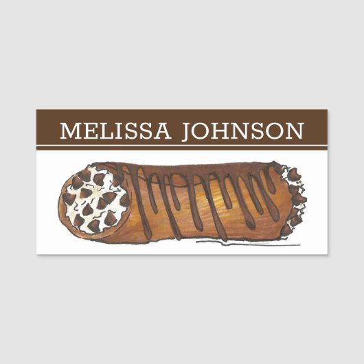 Italiaanse bakkerij Pastry Chef Chocolate Chip Can Naamplaatje (Voorkant)