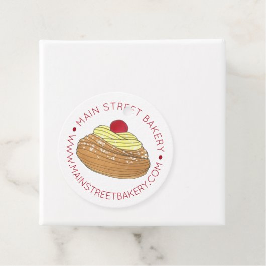 Italiaanse bakkerij Zeppole was gebakken met gebak Bedankjes Labels (In situ)