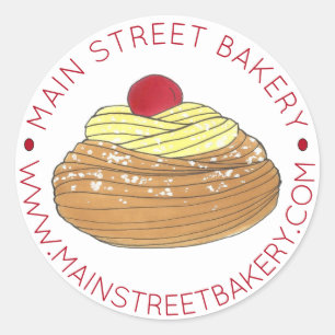 Italiaanse bakkerij Zeppole was gebakken met gebak Ronde Sticker