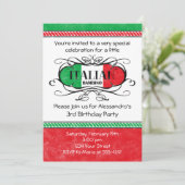 Italiaanse bambino (D) uitnodiging van de Birthday (Staand voorkant)