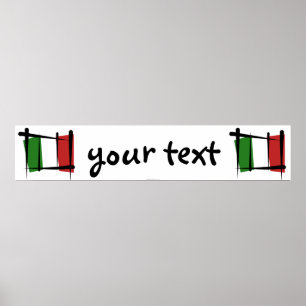 Italiaanse banner voor penselen poster