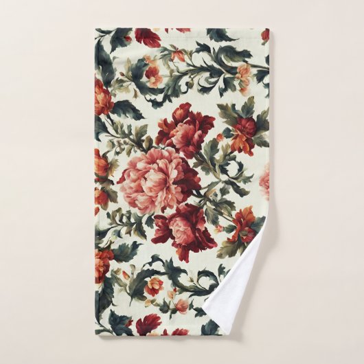 Italiaanse barok. Chique bloemen en bladeren Bad Handdoek (Handdoek)
