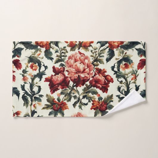 Italiaanse barok. Chique bloemen en bladeren Bad Handdoek (Handdoek)
