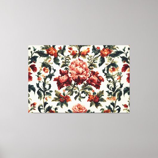 Italiaanse barok. Chique bloemen en bladeren Canvas Afdruk (Voorkant)