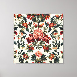 Italiaanse barok. Chique bloemen en bladeren Canvas Afdruk