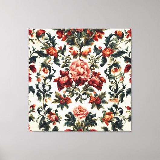 Italiaanse barok. Chique bloemen en bladeren Canvas Afdruk (Voorkant)