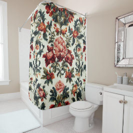 Italiaanse barok. Chique bloemen en bladeren Douchegordijn