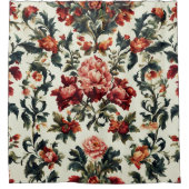 Italiaanse barok. Chique bloemen en bladeren Douchegordijn (Voorkant)