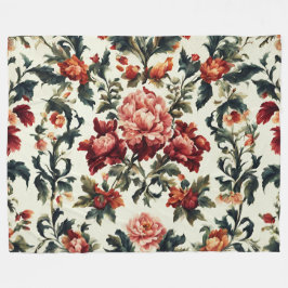 Italiaanse barok. Chique bloemen en bladeren Fleece Deken