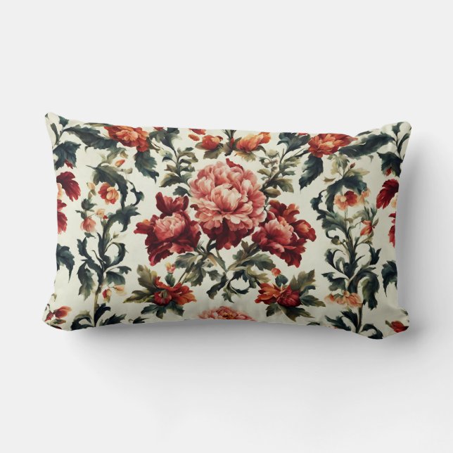 Italiaanse barok. Chique bloemen en bladeren Kussen (Achterkant)